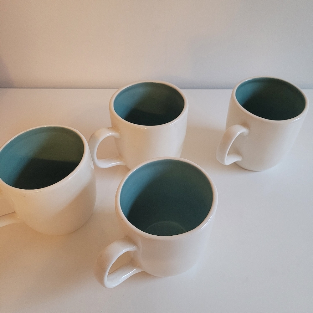 Magenta Exclusive by Rae Dunn White and Blue Modern  Mugs Set of 4 Numbered - Picture 7 of 11